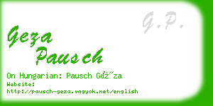 geza pausch business card